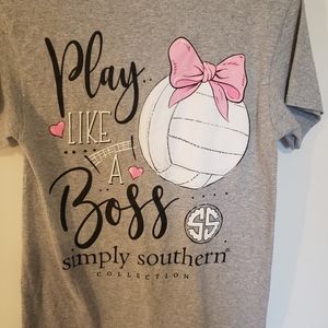 NWOT Simply Southern Small Volleyball Tshirt
